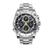Bulova Precisionist Mens Chronograph Silver Tone Stainless Steel Bracelet Watch 96b175 In Transparent