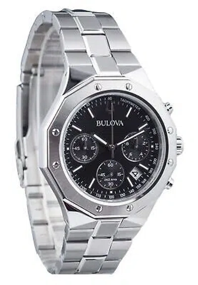 Pre-owned Bulova Precisionist Octagon Classic Chronograph Tachymeter 96b410 Mens Watch