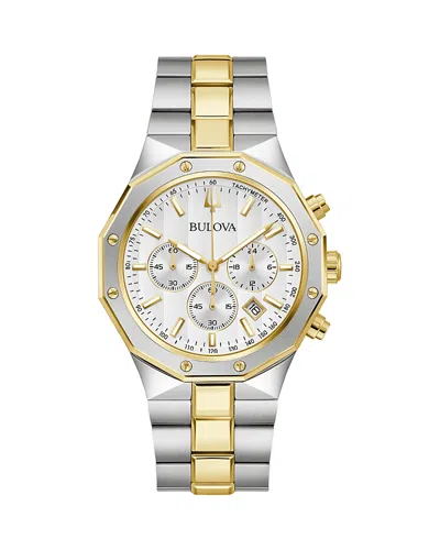 Bulova Prestige Chronograph, 40mm In Silver/two Tone