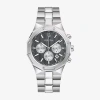 Bulova Prestige Mens Chronograph Silver Tone Stainless Steel Bracelet Watch 96b459 In White