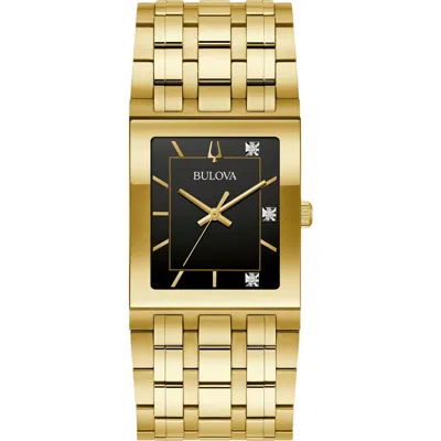Bulova Quandra Diamond Bracelet Watch, 30mm In Gold