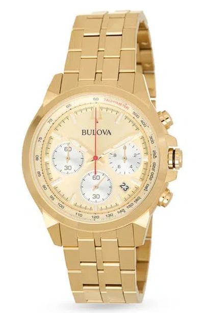 Bulova Quartz Chronograph Bracelet Watch, 43mm In Gold