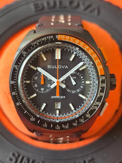 Pre-owned Bulova Racer Black Dial Sapphire Crystal Chronograph Men's Watch 98b428