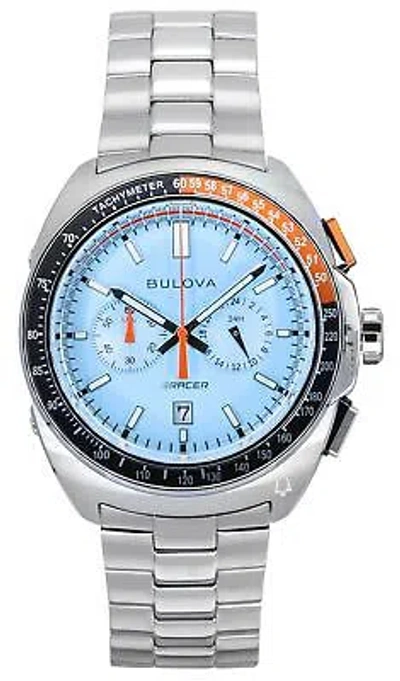 Pre-owned Bulova Racer Chronograph Tachymeter Blue Dial Quartz 98b432 100m Mens Watch