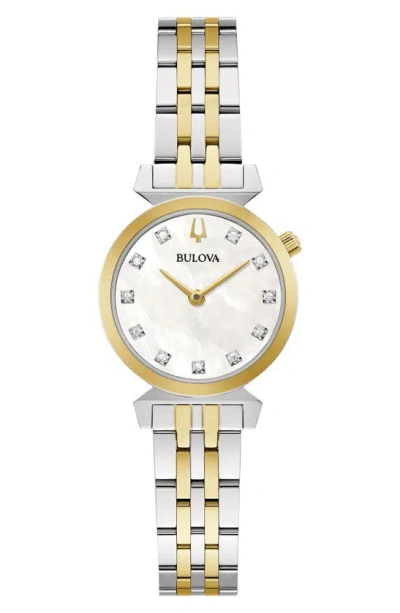 Bulova Regatta Diamond Bracelet Watch, 24mm In Gold