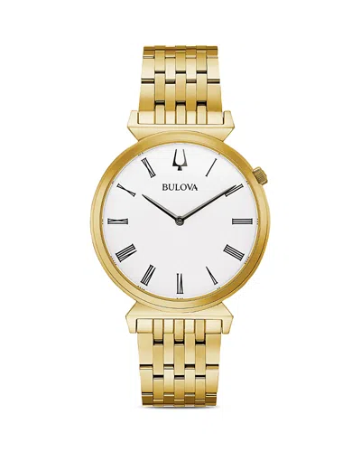 Bulova Men's Regatta Gold-tone Stainless Steel Bracelet Watch 38mm