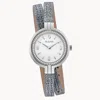 Bulova Rhapsody Leather Double Wrap Ladies Watch In Gray