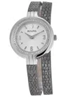 Bulova Rhapsody Silver Dial Sliver Lizard Strap Women's Watch 96r236 In Silver