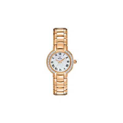 Bulova Rose Gold-tone Diamond Ladies Watch