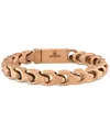 Bulova Rose Gold-tone Ip Stainless Steel Link Bracelet In Rose Gold Tone