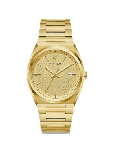 Bulova Round-face 39mm Watch In Gold