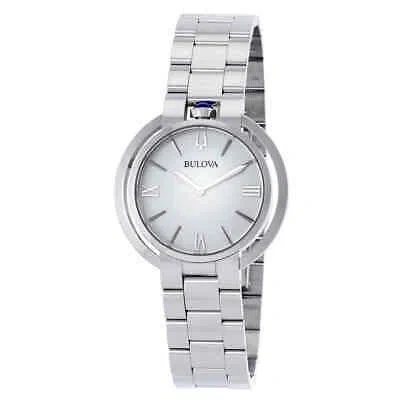 Pre-owned Bulova Rubaiyat Quartz White Dial Ladies Watch 96l306