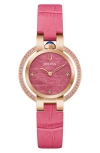 Bulova Rubaiyat Sapphire Leather Strap Watch, 30mm