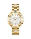 Bulova Rubaiyat Womens Diamond Accent Gold Tone Stainless Steel Bracelet Watch 97p125 In White/gold