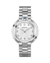Bulova Rubaiyat Womens Diamond Accent Silver Tone Stainless Steel Bracelet Watch 96p184 In White/silver