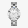 Bulova Rubaiyat Womens Diamond Accent Silver Tone Stainless Steel Bracelet Watch 96p184 In Silver