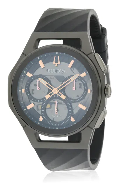 Bulova Rubber Chronograph Mens Watch In Gray