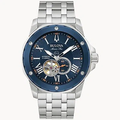 Pre-owned Bulova Silver Mens Analogue Watch Marine Star 98a302