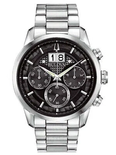 Pre-owned Bulova Silver Mens Chronograph Watch Sutton 96b319