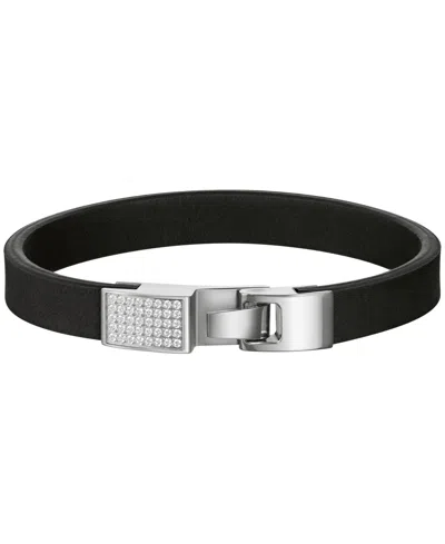 Bulova Silver-tone Jewelry Performance Bracelet In Black