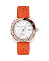 Bulova Men's Snorkel Orange Hnbr Rubber Strap Watch 41mm In Orange