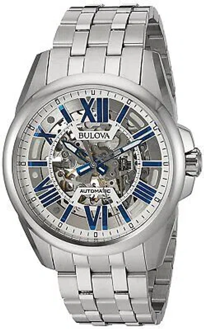 Pre-owned Bulova Stainless Steel Automatic Mens Watch 96a187