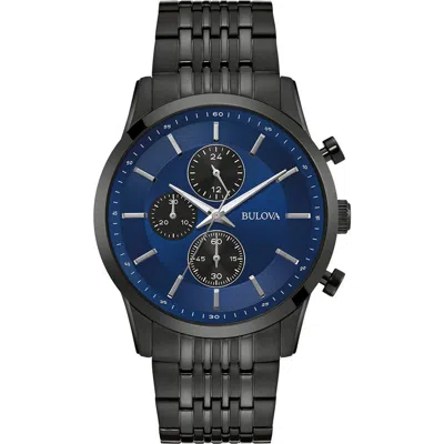 Bulova Stainless Steel Chronograph Quartz Bracelet Watch, 42mm In Black