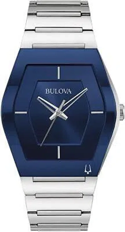 Pre-owned Bulova Stainless Steel Gemini Mens Watch 96a258