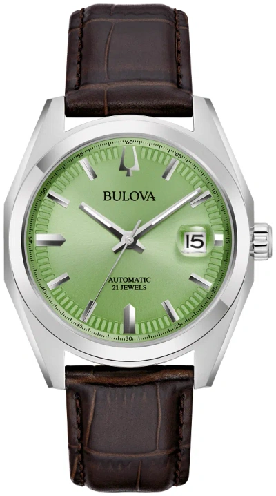 Pre-owned Bulova Surveyor Automatic Green Dial Watch 96b427