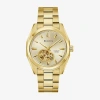 Bulova Surveyor Mens Automatic Gold Tone Stainless Steel Bracelet Watch 97a182 In Gold