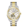 Bulova Surveyor Mens Automatic Two Tone Stainless Steel Bracelet Watch 98a284 In Multi