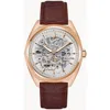 Bulova Men's Automatic Classic Surveyor Brown Leather Strap Watch 41mm In Brown