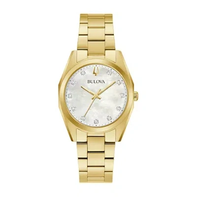 Bulova Surveyor Womens Gold Tone Stainless Steel Bracelet Watch 97p172