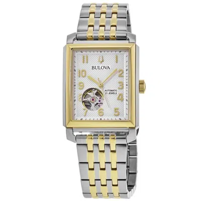 Bulova Sutton Automatic Silver Dial Two-tone Stainless Steel Women's Watch 98a308 In Gold