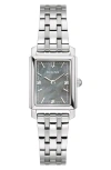 Bulova Women's Sutton Diamond Accent Stainless Steel Bracelet Watch 21mm In Silverone