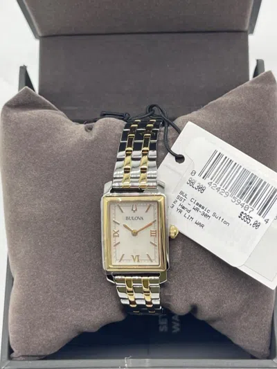 Pre-owned Bulova Sutton Ladies Two-tone Stainless Steel Watch 98l308 Dial Ss Bracelet