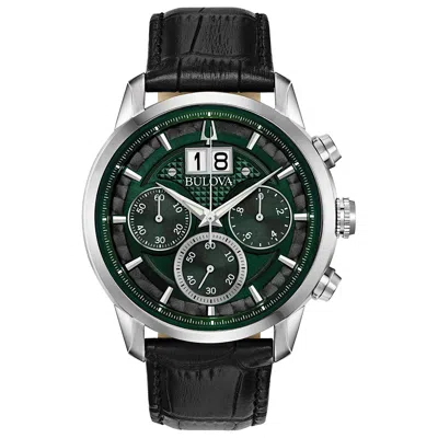 BULOVA SUTTON LEATHER CHRONOGRAPH MENS WATCH
