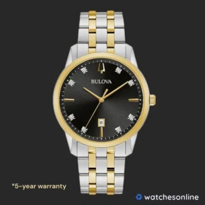 Pre-owned Bulova Sutton Men's Quartz Diamond Accent Calendar Watch 40mm 98d165