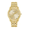 Bulova Sutton Mens Gold Tone Stainless Steel Bracelet Watch 97d123 In Gold