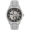 Bulova Sutton Mens Silver Tone Stainless Steel Bracelet Watch 96a208 In Silver