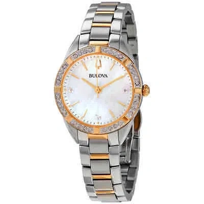 Pre-owned Bulova Sutton Quartz Crystal Ladies Watch 98r263
