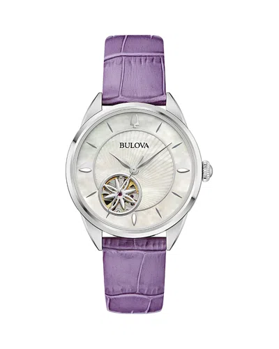 Bulova Sutton Watch, 35mm In White/purple