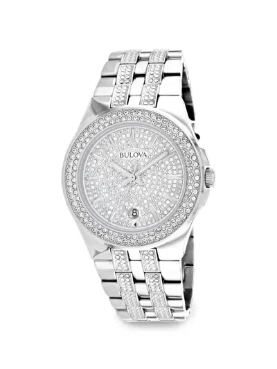 Bulova Swarovski Armbanduhr Mit Kristallen 42mm In Silver