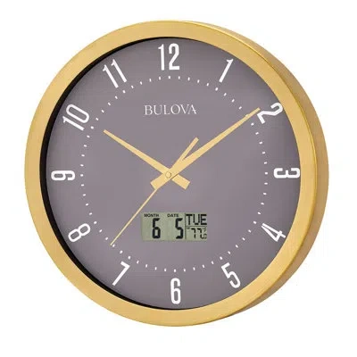 Bulova The Lobby 12" Wall Clock In Gray;gold