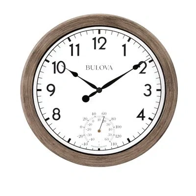 Bulova The Patio Time 10" Wall Clock In Brown;white