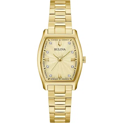 Bulova Tonneau Diamond Accent Bracelet Watch, 26mm In Gold