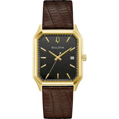 BULOVA BULOVA TONY BENNETT WE ARE ALL HERE LEATHER STRAP WATCH, 32MM