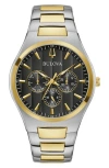 Bulova Two-tone Bracelet Strap Multifunction Watch, 42mm In Gray