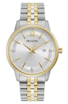 Bulova Two-tone Diamond Bracelet Watch, 41mm In Two-tone
