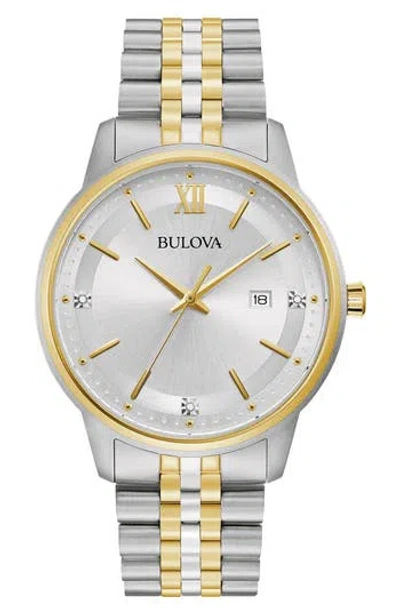 Bulova Two-tone Diamond Bracelet Watch, 41mm